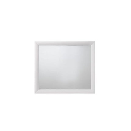 35" White Square Wood Framed Mounted Dresser Mirror
