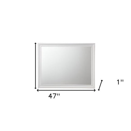 36" White Wood Framed Mounted Dresser Mirror