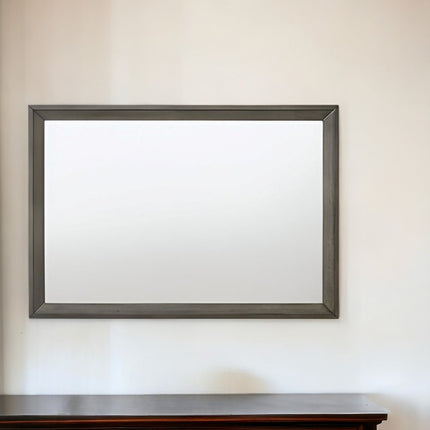 32" Gray Wood Framed Mounted Dresser Mirror