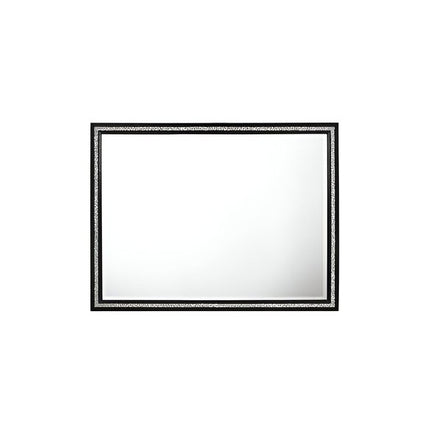 35" Black Wood Framed Mounted Dresser Mirror