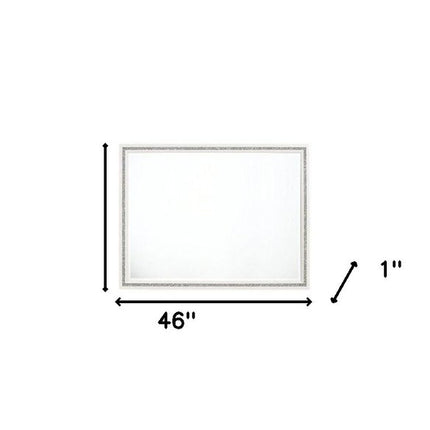 35" White Wood Framed Mounted Dresser Mirror