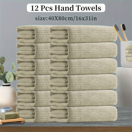 12 Piece Premium Hand Towels Set, (16 X 31 Ultra Soft Skin
