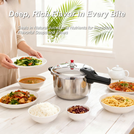 HCX Certified Stainless Steel Pressure Cooker - Multi-Safety, Fast Cooking