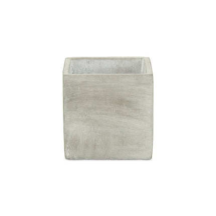 Gray And Off White Cement 39 Ounce Square Distressed Pot Planter