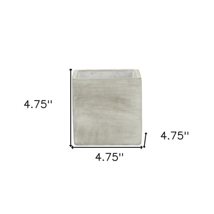 Gray And Off White Cement 39 Ounce Square Distressed Pot Planter