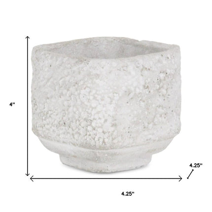 Gray Cement 106 Ounce Crackle Square Distressed Pot Planter