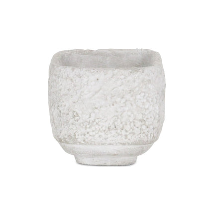 Gray Cement 106 Ounce Crackle Square Distressed Pot Planter