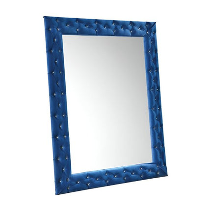 74" Blue Square Wood Framed Mounted Accent Mirror