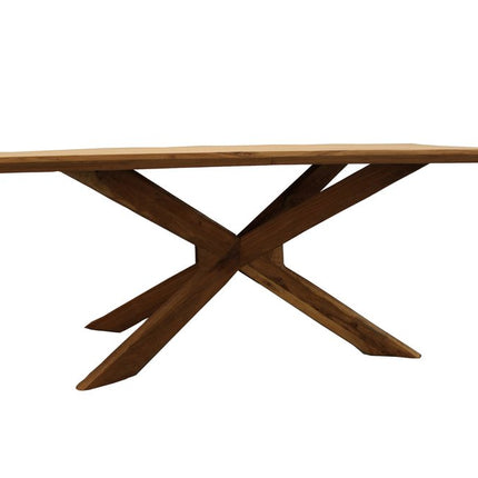 79" Natural Solid Wood Pedestal Base Dining Table