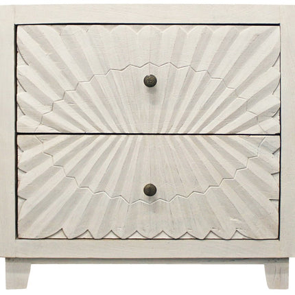 30" Ivory Two Drawer Nightstand