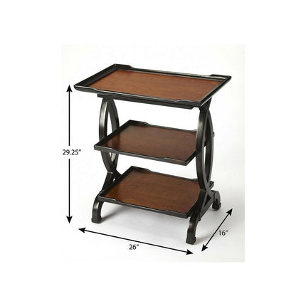 29" Cherry Manufactured Wood Rectangular End Table With Two Shelves