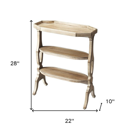 28" Gray End Table With Two Shelves