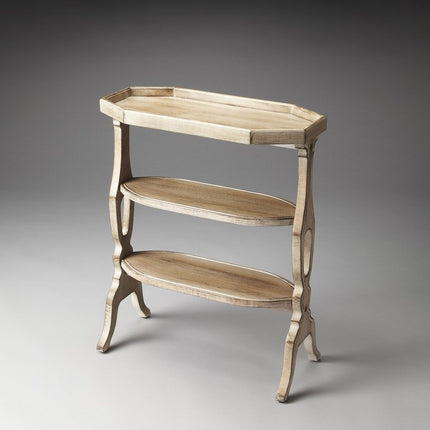28" Gray End Table With Two Shelves