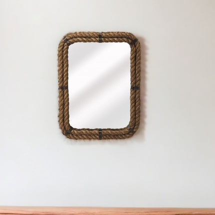 25" Brown Framed Accent Mirror