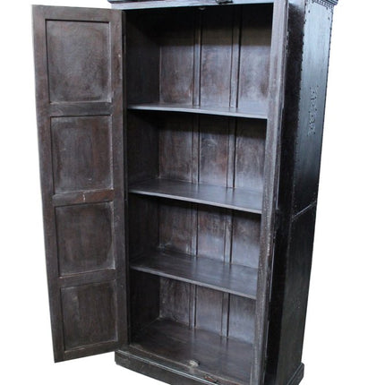 72" Dark Brown Solid Wood Pantry Or Storage Closet