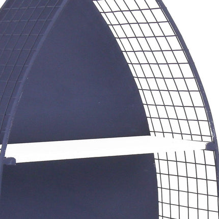 30" Navy Blue And White Metal and Wood Boat Shaped Bookcase