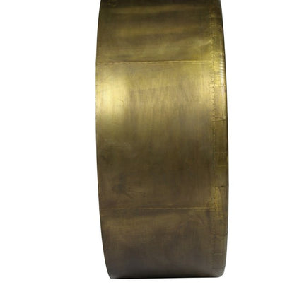 21" Brass Round Metal Framed Accent Mirror