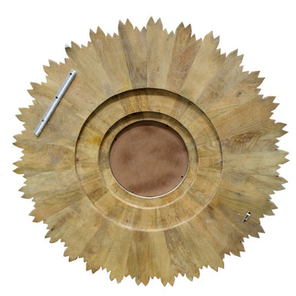 44" Antiqued Gold Sunburst Wood and Metal Framed Accent Mirror