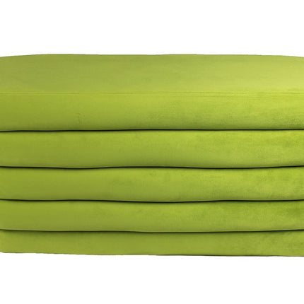 44" Green Velvet Tufted Oval Ottoman