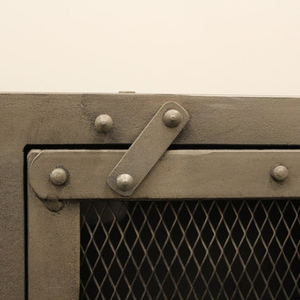 72" Dark Gray Metal Enclosed Storage TV Stand