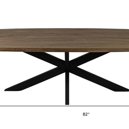 Nine Piece Gray and Black Solid Wood Dining Set with Eight Chairs