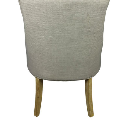 Seven Piece White Solid Wood Dining Set with Six Chairs