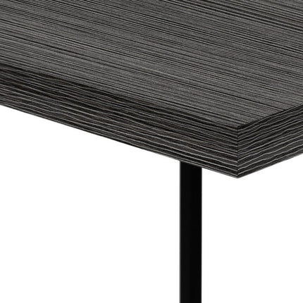 27" Gray and Black Wood and Metal End Table