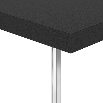 27" Black and Silver Wood and Metal End Table