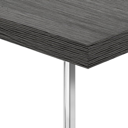 27" Gray and Silver Wood and Metal End Table