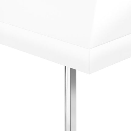 27" White and Silver Wood and Metal End Table