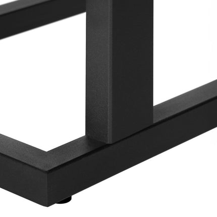 25" Black Distressed Wood and Metal End Table