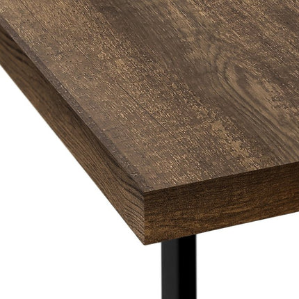 25" Brown and Black Distressed Wood and Metal End Table