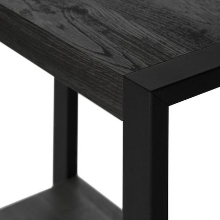 24" Black End Table With Shelf