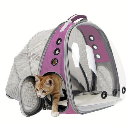 Back Extension Pet Carrier Backpack - Portable Space Capsule Pet Carrier Backpack For Cats & Small Dogs
