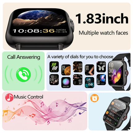 Premium 1.83-Inch Touch Screen And Offers a Multitude of Functions Including Call Reminders, Multiple Watch Faces,