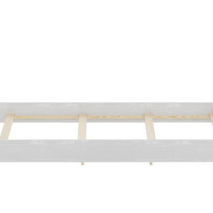 White Shiplap Texture Distressed Solid Wood Twin Bed Frame