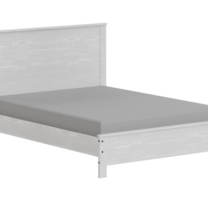 White Shiplap Texture Distressed Solid Wood Twin Bed Frame