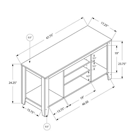 48" Brown Open Shelving TV Stand