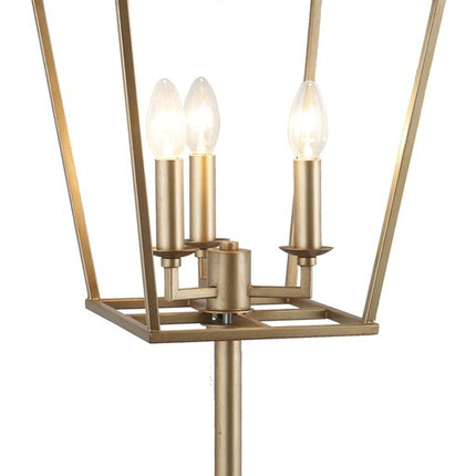 30" Black Iron Three Light Bedside Table Lamp
