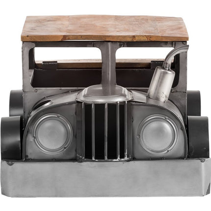 42" Grey And Brown Vintage Style Truck Solid Wood and Metal Coffee Table