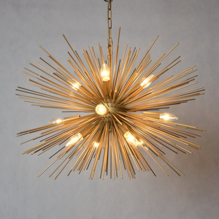 Gold Sputnik Twelve Light Metal Chandelier