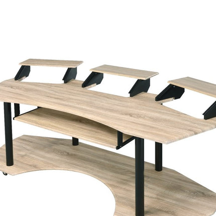 83" Natural and Black Music Recording Studio Desk