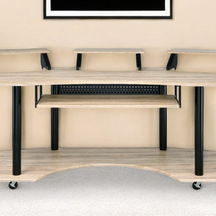 83" Natural and Black Music Recording Studio Desk