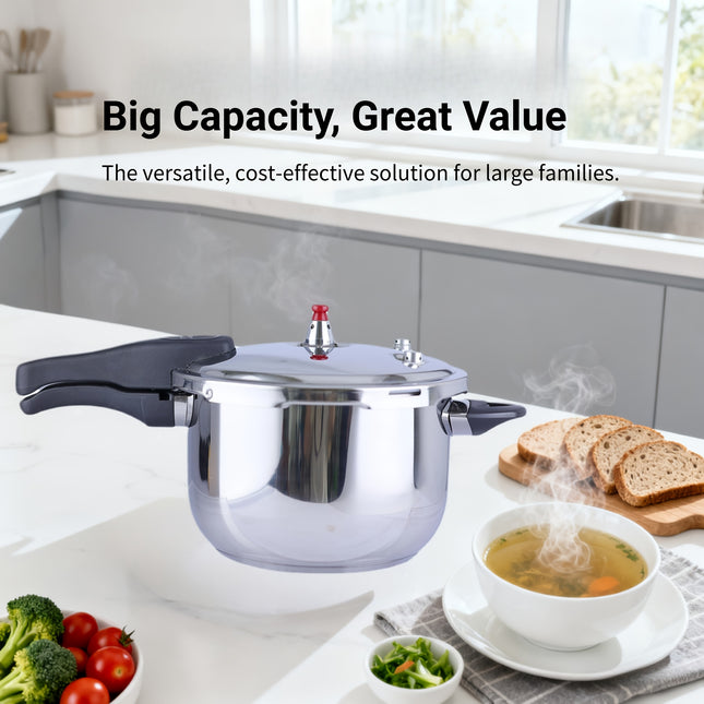 Heavy-Duty 9L/10L Large Pressure Cooker  Commercial & Home Kitchen Use