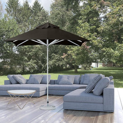 8' Black Polyester Square Market Patio Umbrella