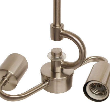 Nickel Bulb Two Light Metal Chandelier