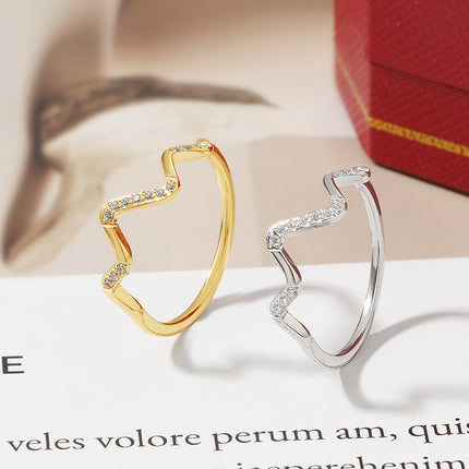 Light-luxury Minimalist Zircon-studded Ring For Women