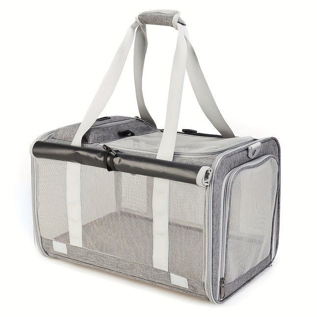 Large Roll-Up Cat Carrier for Outdoor Use, Portable, Breathable, Windproof