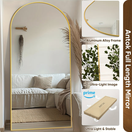 Full Length Mirror, Floor Mirror, Floor Standing Mirror Freestanding Arch Full Body