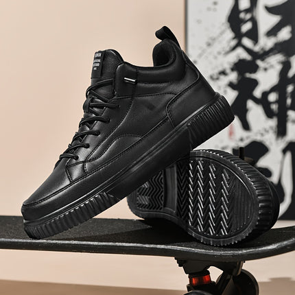 Men's Trendy Solid Skate Shoes, Comfy Non Slip Casual Street Style Sneakers For Men's Outdoor Activities